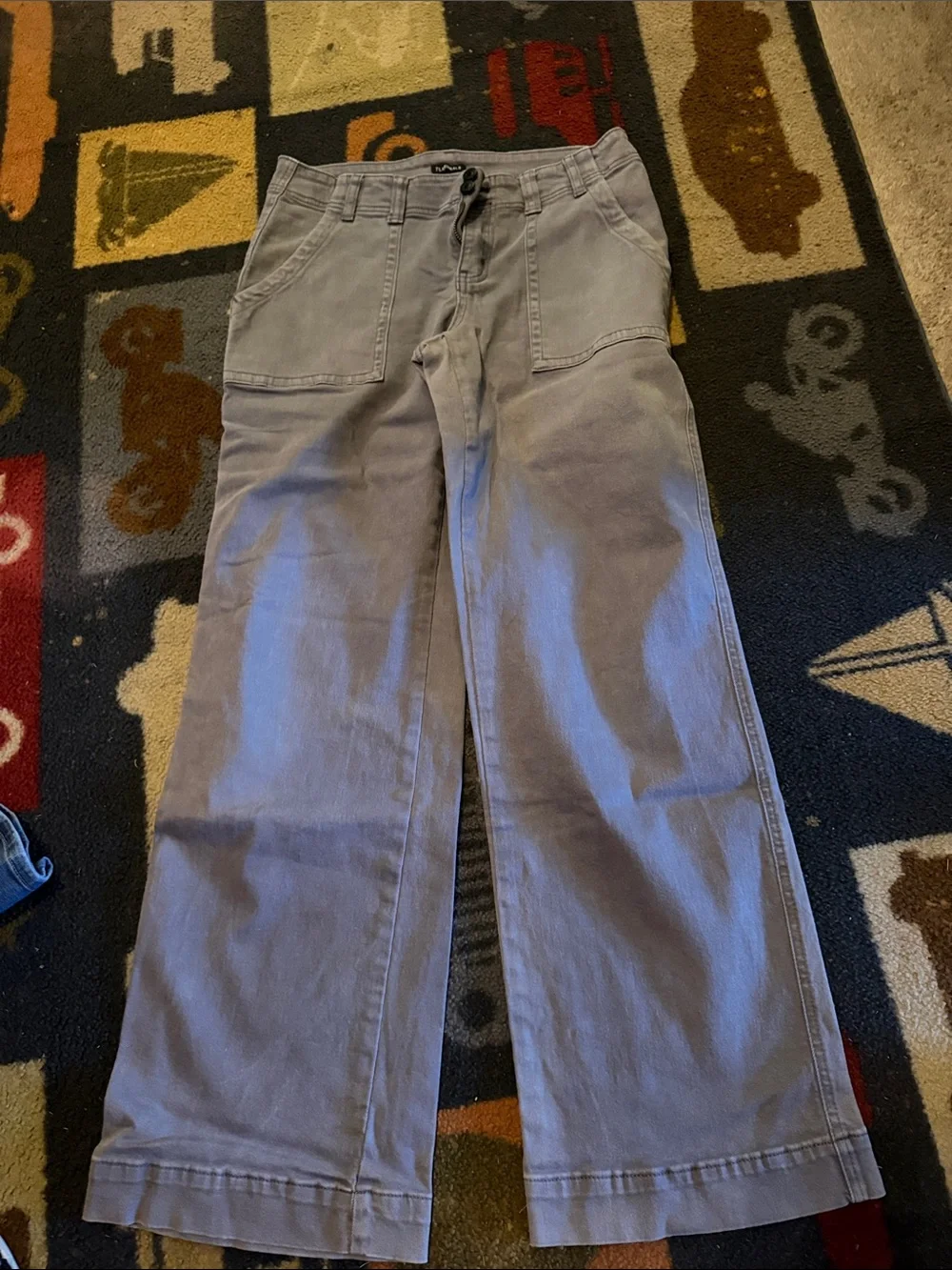 Men's Wide-Leg Utility Pants in Light Gray